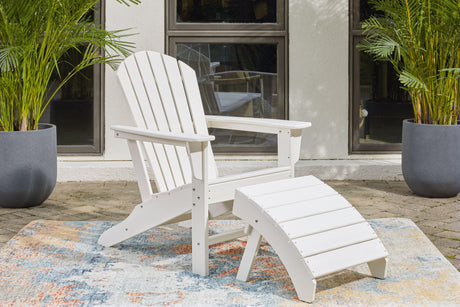 Ashley Sundown Treasure - White - 2 Pc. - Adirondack Chair And Ottoman