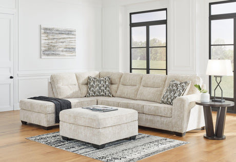 Ashley Lonoke - Parchment - 3 Pc. - 2-Piece Sectional With Laf Corner Chaise, Ottoman