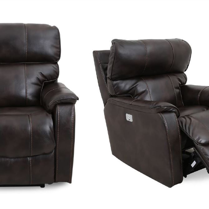 116-chocolate Power Recliner with Power Headrest