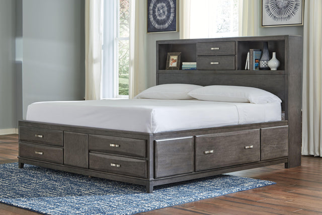 Ashley Caitbrook - Gray - King Storage Bed with 8 Drawers