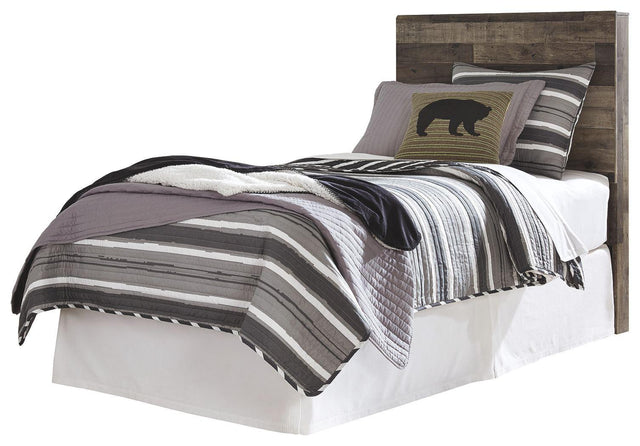 Ashley Derekson - Multi Gray - Twin Panel Headboard with Bolt on Bed Frame