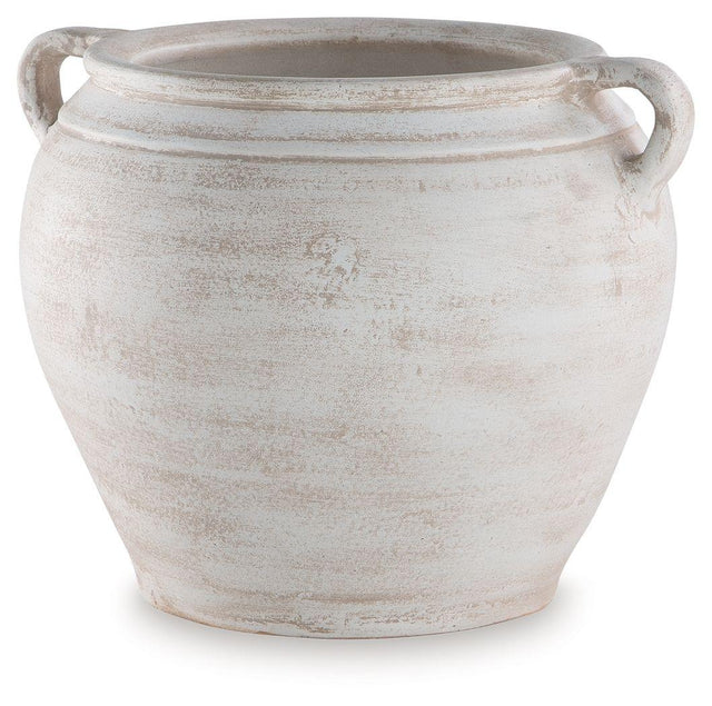 Ashley Meadie Vase - Distressed White