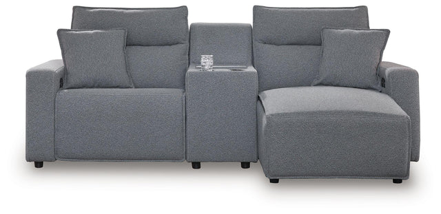 Ashley Modmax - Salt And Pepper - 3-Piece Power Reclining Sectional With RAF Chaise And Storage Console