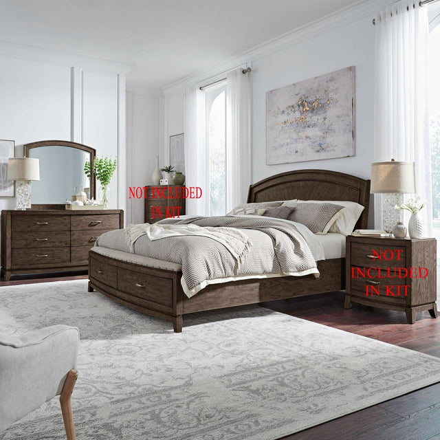 Liberty Furniture Avalon - 3 Piece Bedroom Set (Queen Panel Storage Bed, Dresser & Mirror) - Brown