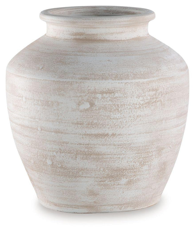Ashley Meadie Vase - Distressed White