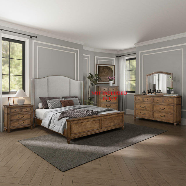 Liberty Furniture Harrison Heights - 4 Piece Bedroom Set (King Shelter Bed, Dresser & Mirror, Night Stand) - Sienna