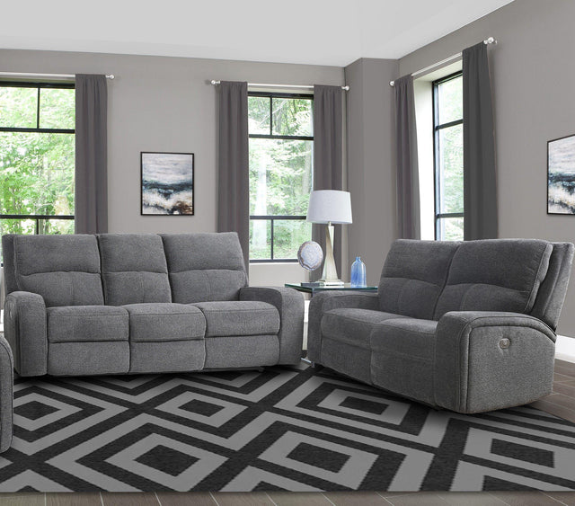 Parker House Polaris - Power Reclining Sofa And Loveseat - Bizmark Gray