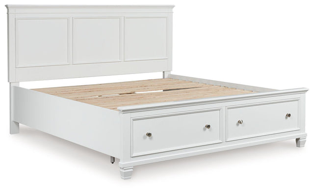 Ashley Fortman - White - California King Panel Storage Bed