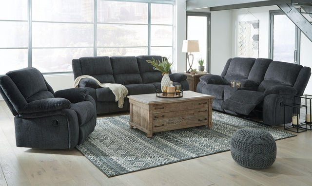 Ashley Draycoll - Dark Gray - 3 Pc. - Reclining Sofa, Loveseat, Rocker Recliner