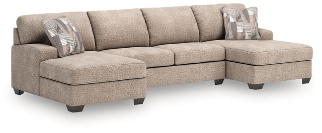 Ashley Seyler Lane - Beige - 3-Piece Sectional With Double Chaise And Armless Loveseat