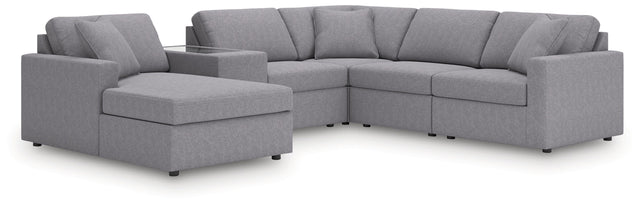 Ashley Modmax - Granite - 6-Piece Sectional With Laf Corner Chaise, RAF Corner Chair And Storage Console