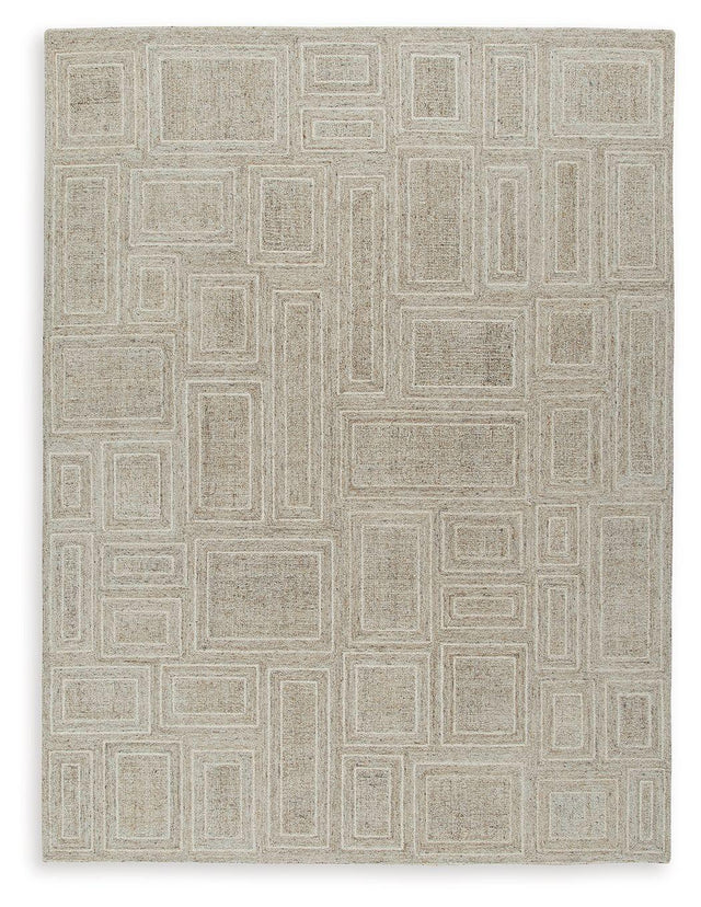 Ashley Brickburgh Large Rug - Gray/Ivory/Honey