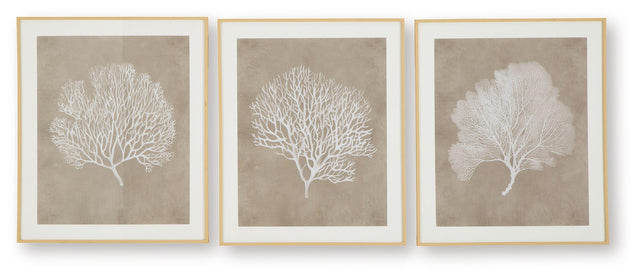 Ashley Hendridge Wall Art Set (3/CN) - Taupe/White