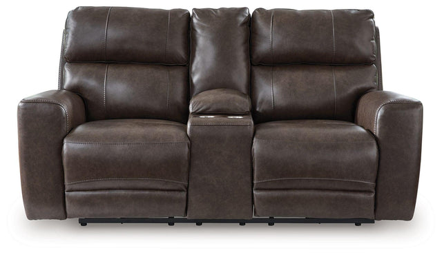 Ashley Crossplex PWR REC Loveseat/CON/ADJ HDRST - Smoke