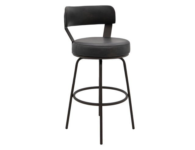 International Furniture Direct Maison - 24" Upholstered Barstool - Dark Black
