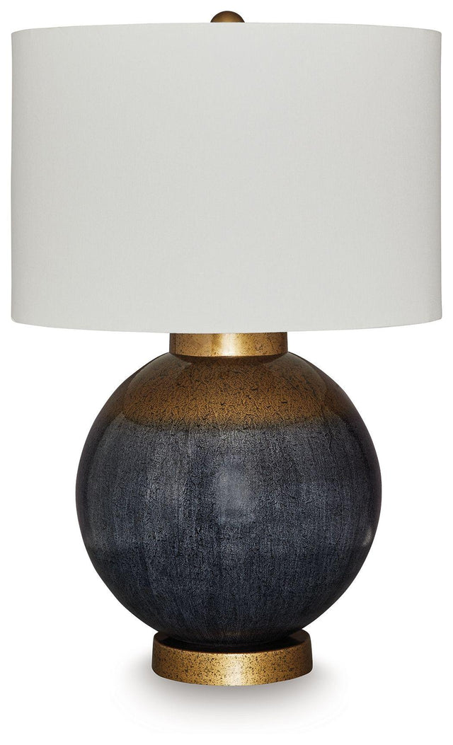 Ashley Adara Metal Table Lamp (1/CN) - Blue/Gold Finish