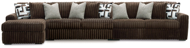 Ashley Midnight-Madness - Chocolate - 3-Piece Sectional With LAF Corner Chaise
