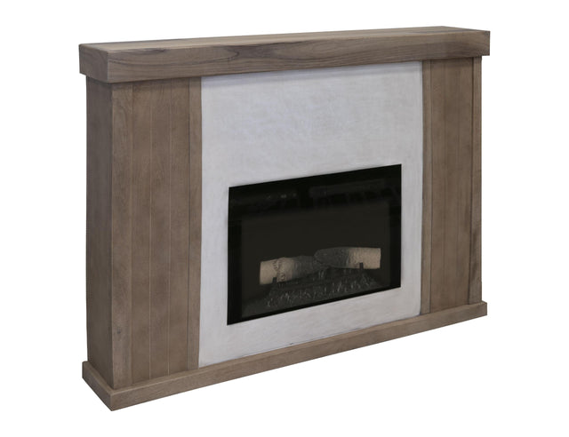 International Furniture Direct Natural Parota - Fireplace Console - Brown Cappuccino