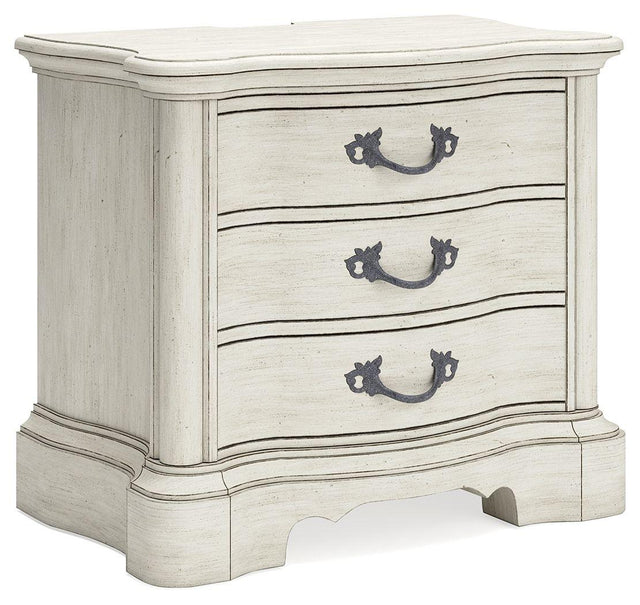 Ashley Arlendyne Three Drawer Night Stand - Antique White