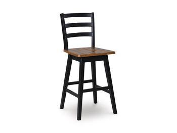 Ashley Wildenauer Tall Swivel Barstool (2/CN) - Brown/Black