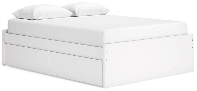 Ashley Onita - White - Queen Platform Bed With 2 Side Storage
