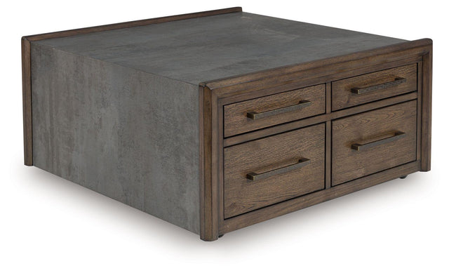 Ashley Kallenny Square Cocktail Table - Brown/Gray