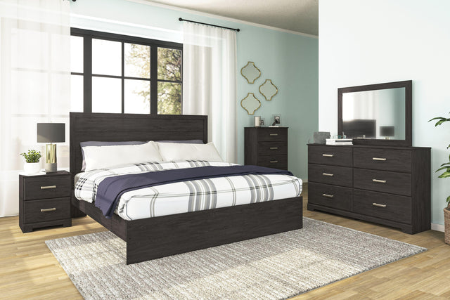 Ashley Belachime - Black - 6 Pc. - Dresser, Mirror, King Panel Bed, 2 Nightstands