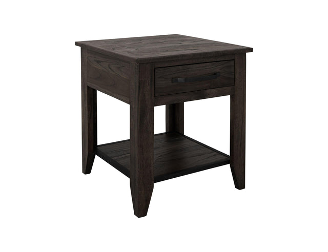 International Furniture Direct Dark Teak - End Table - Oil Black