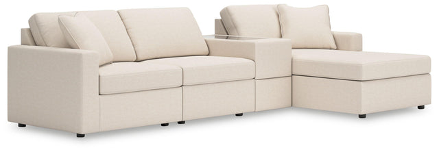 Ashley Modmax - Oyster - 4-Piece Sectional With Raf Corner Chaise And Storage Console