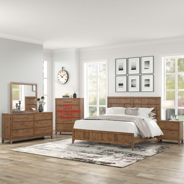 Liberty Furniture Shaker Lakes - 4 Piece Bedroom Set (Queen Panel Bed, Dresser & Mirror, Night Stand) - Brown