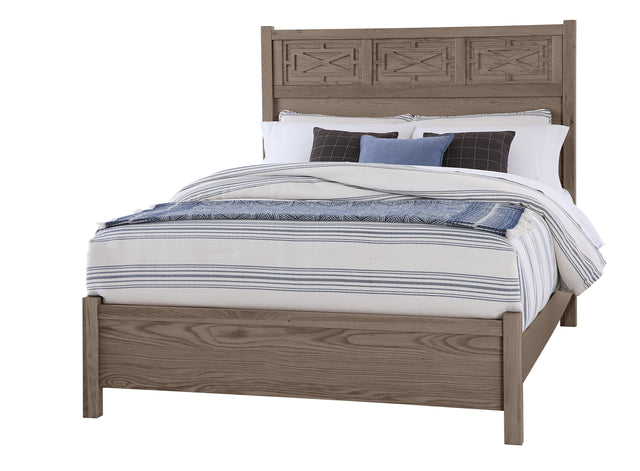 Vaughan-Bassett Tide & Timber - California King - Fretwork Panel Bed - Gray Oak