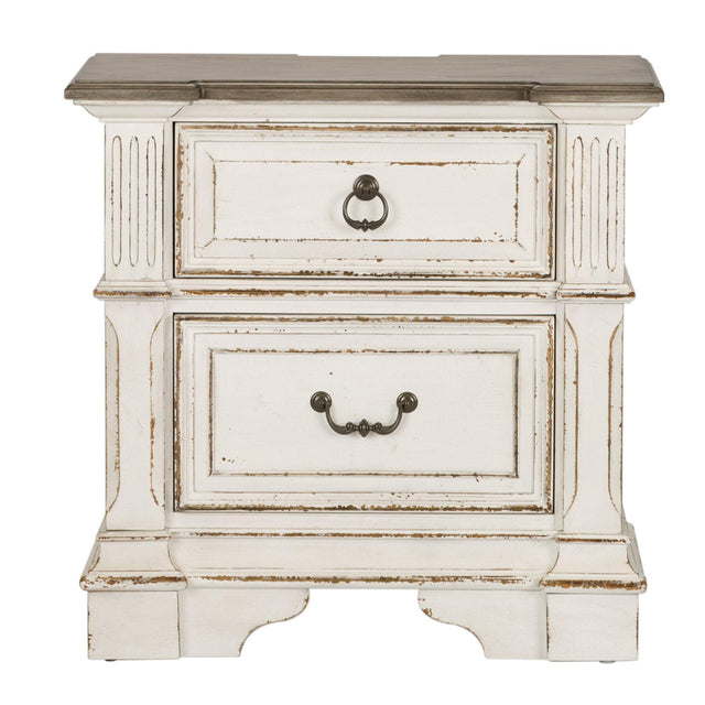 Liberty Furniture Abbey Park - 2 Drawer Nightstand With Charging Station - White