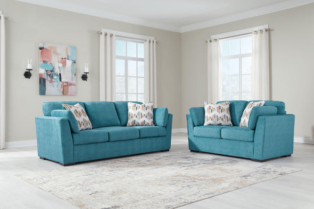 Ashley Keerwick - Teal - 2 Pc. - Sofa, Loveseat