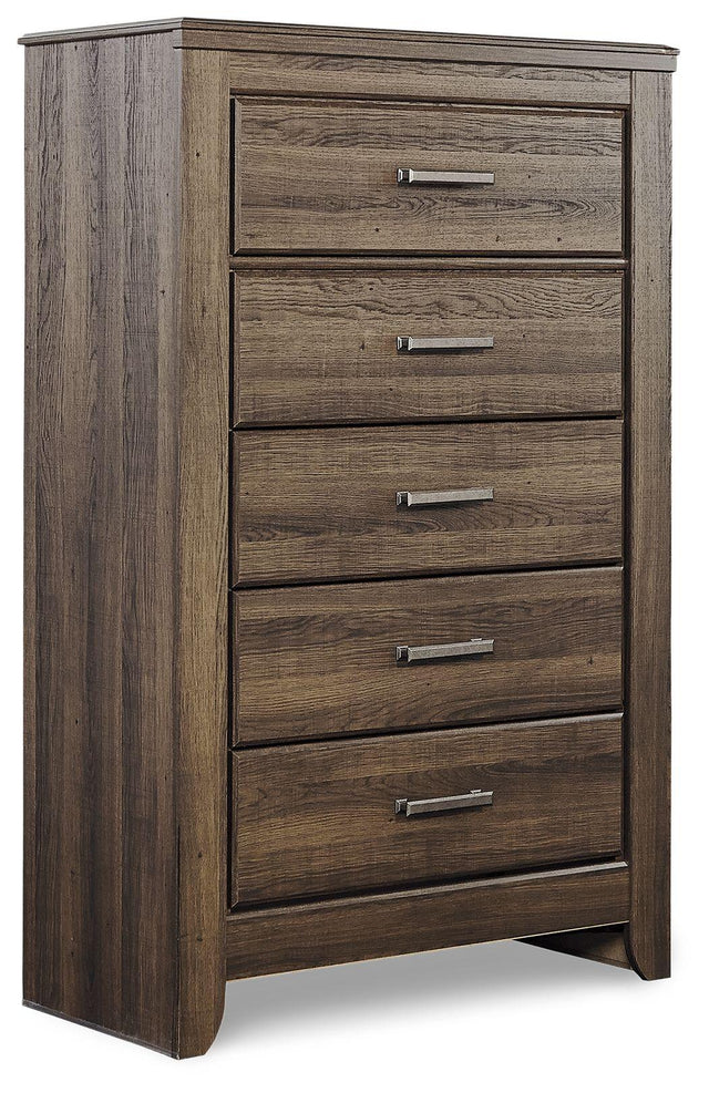 Ashley Juararo Five Drawer Chest - Dark Brown