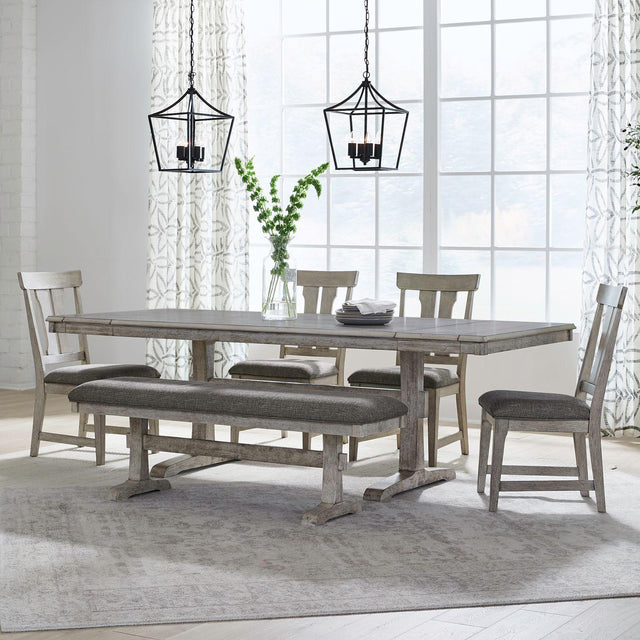 Liberty Furniture Hallendale - 6 Piece Trestle Table Set - White
