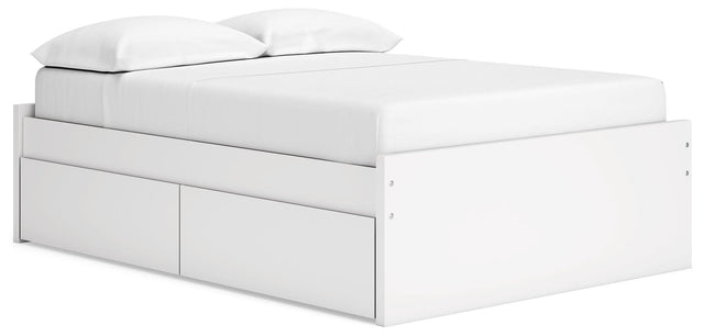 Ashley Onita - White - Full Platform Bed With 2 Side Storage