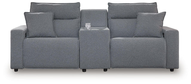 Ashley Modmax - Salt And Pepper - 3-Piece Power Reclining Sectional With Storage Console
