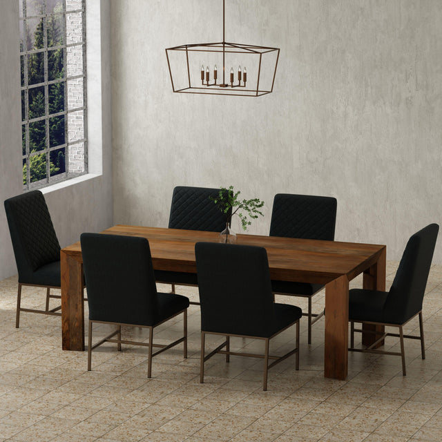 Parker House Crossings - Rectangular Dining Table With 6 Upholstered Chairs - Brown & Black