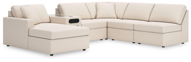 Ashley Modmax - Oyster - 6-Piece Sectional With Laf Corner Chaise And Audio Console