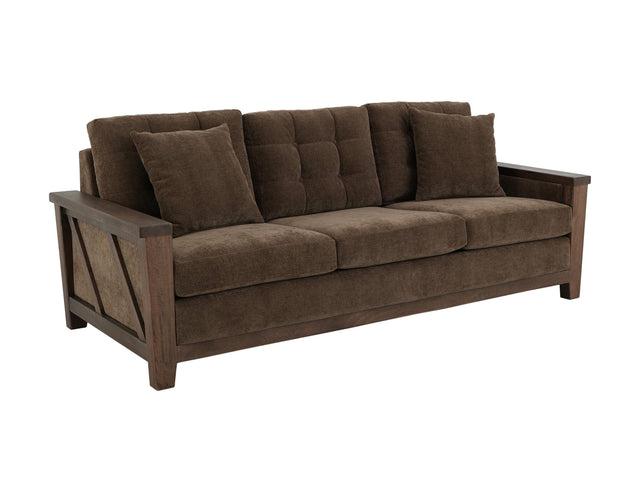 International Furniture Direct Walnut - Upholstered Sofa - Deep Forest Brown