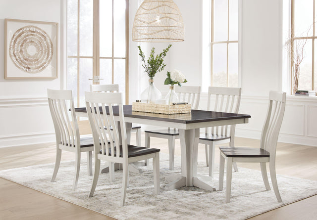 Ashley Darborn - Gray / Brown - 8 Pc. - Dining Table, 6 Side Chairs