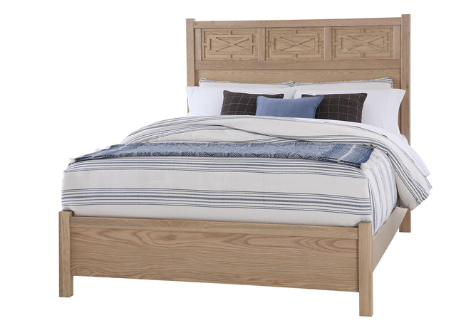 Vaughan-Bassett Tide & Timber - Queen - Fretwork Panel Bed - Clear Oak