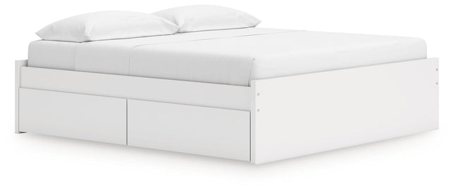 Ashley Onita - White - King Platform Bed With 1 Side Storage