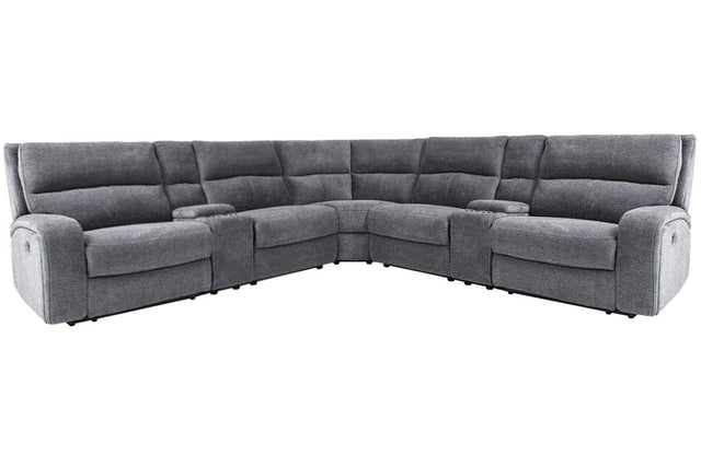 Parker House Polaris - 7 Piece Modular Power Reclining Sectional With Power Adjustable Headrests - Bizmark Gray