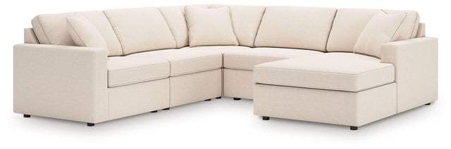 Ashley Modmax - Oyster - 5-Piece Sectional With Raf Corner Chaise, Wih Laf Corner Chair