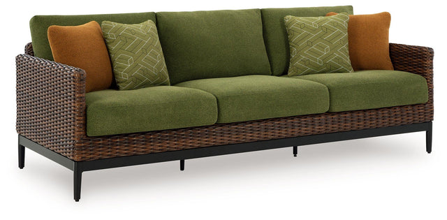 Ashley Horizon Hall Sofa with Cushion - Brown/Green