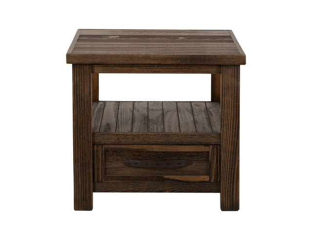 International Furniture Direct Dutton - End Table - Rookwood Brown