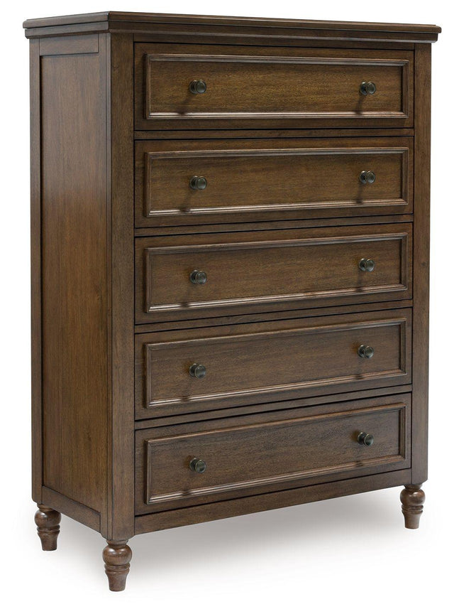 Ashley Sturlayne Five Drawer Chest - Brown