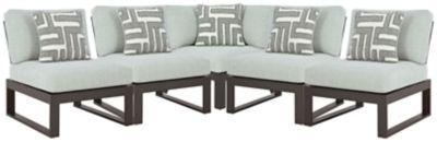 Ashley Beachloft - Black / Gray - 5-Piece Outdoor Sectional