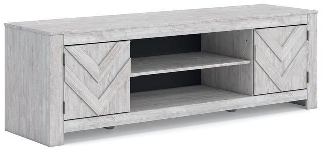 Ashley Cayboni LG TV Stand w/Fireplace Option - Whitewash
